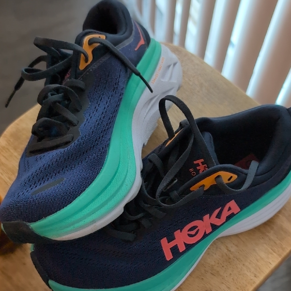 Hoka Running Shoes in Navy and Teal